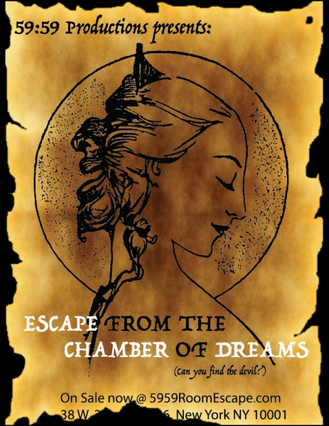 Квест Escape from the Chamber of Dreams, 59:59 Room Escape NYC. Нью-Йорк.